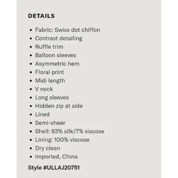 NEW! Ulla Johnson XS Primrose Dark Floral Silk Dress Boho Patchwork Long Sleeve - Picture 9 of 12